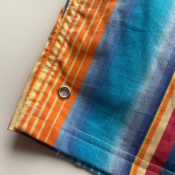 Faconnable Mens Swimtrunks Bathing Suit Multi Color Stripped Pattern Size M - Picture 4 of 9